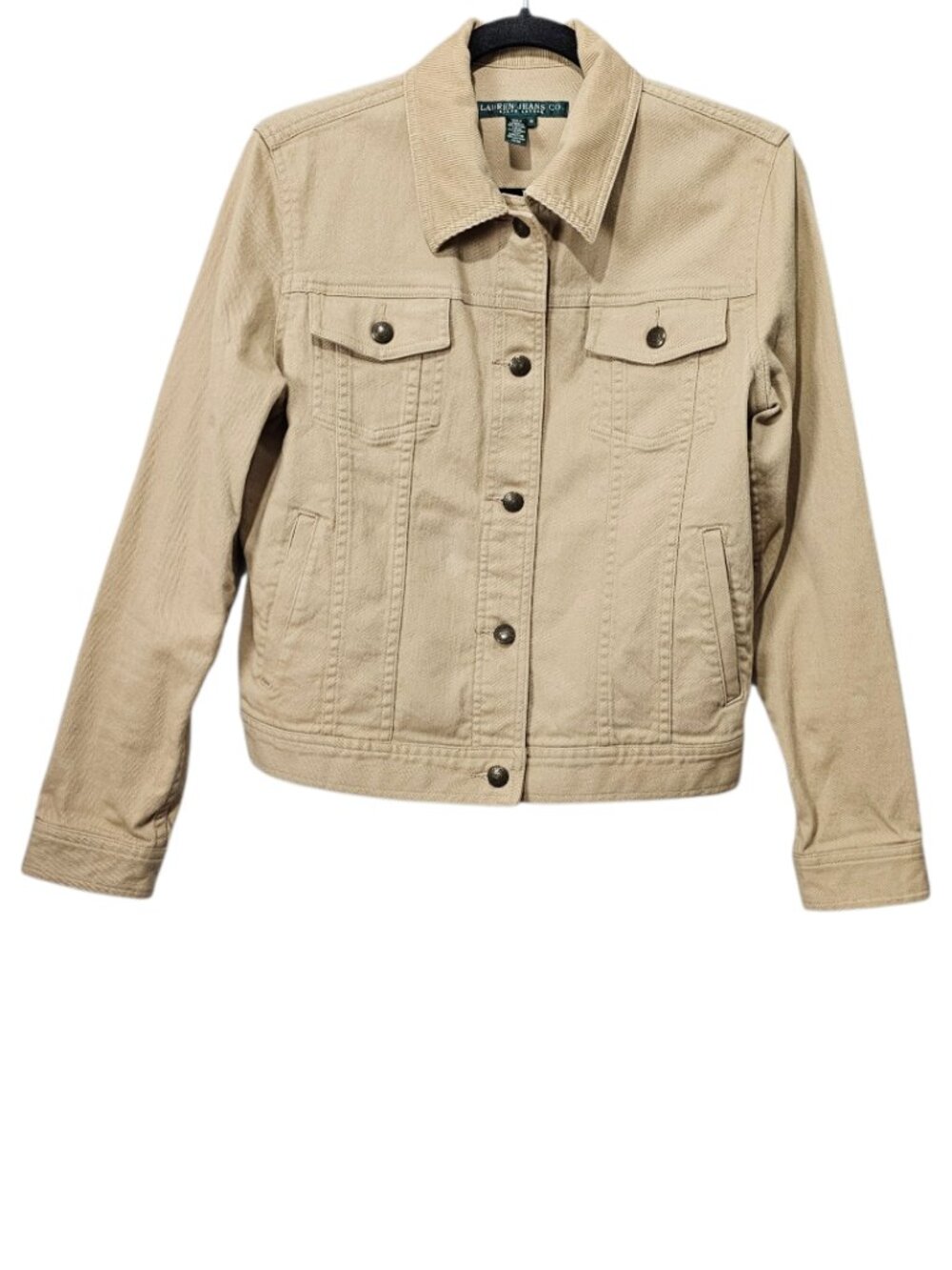 Lauren Jeans Co Ralph Lauren Denim Cotton Boho Corduroy Collar Tan Jacket M Y2k
